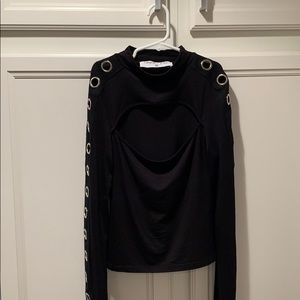Black long sleeve top